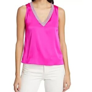 Generation Love Candice Crystal V-Neck Rhinestone Satin Too Size Large NWT